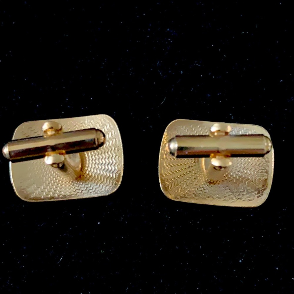 Cufflinks With Star Pattern & Space For Initials - image 6